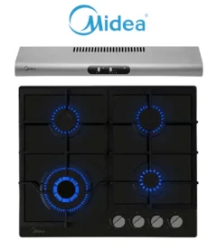 Combo Midea: Plantilla Gas + Campana Pared